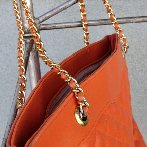 Tangerine Dream Bag Tote Satchel Purse Chanel style - Picture 12 of 13